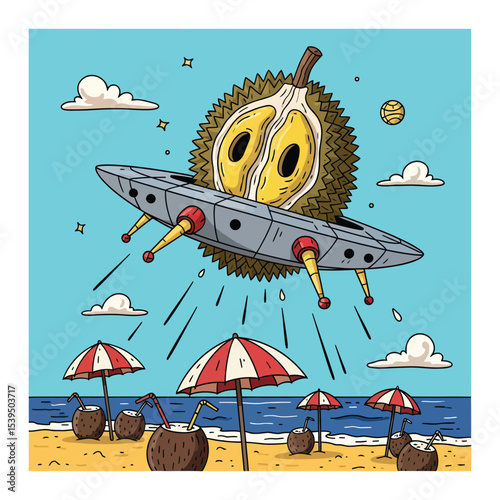Durian UFO on a Tropical Beach.