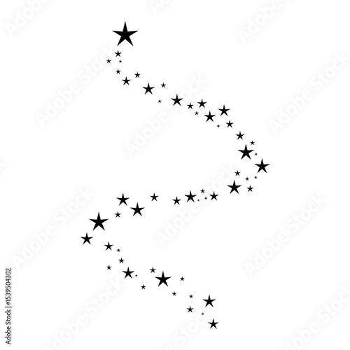 Shooting Star Trail Silhouette. Vector Illustration