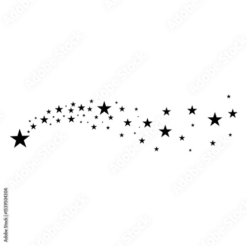 Shooting Star Trail Silhouette. Vector Illustration
