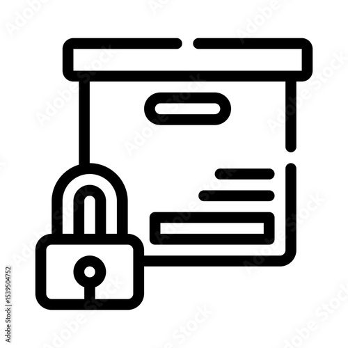 Box with Lock line icon