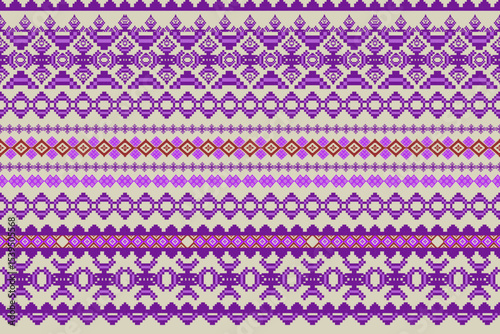 Native thread seam pattern vector clipart seamless