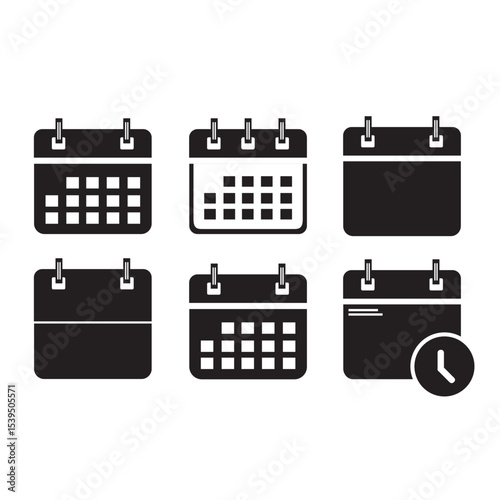 What’s on Your Schedule? A Calendar Icon Vector Set for Designers Who Plan Anywhere, Anytime. Calendar Icon collection. Set of calendar symbols. Meeting Deadlines icon