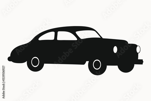 Classic Car Silhouette Vintage Automobile Icon