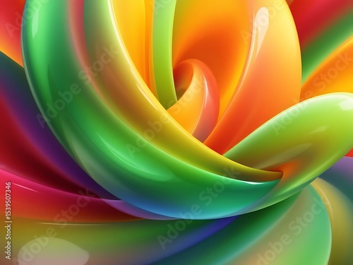 Abstract flowing gradients with glossy reflections and fractal edges, forming dynamic color harmonies as if dancing to music. Ideal for modern art, motion design, or digital backgrounds