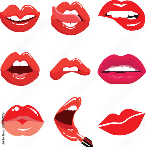 Nail polishes and lipsticks vector file