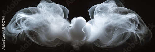 Abstract smoke swirls on black background