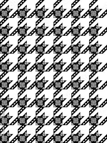 Houndstooth seamless black white repeating pattern.Dogtooth traditional Scotland twill weave background.Pied de poule vector illustration backdrop.design for print textile fashion,decor,brand,apparel.
