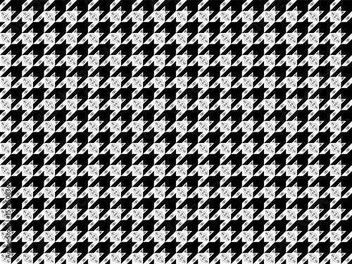 Houndstooth seamless black white repeating pattern.Dogtooth traditional Scotland twill weave background.Pied de poule vector illustration backdrop.design for print textile fashion,decor,brand,apparel.