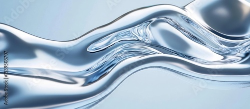 Abstract liquid form in light blue