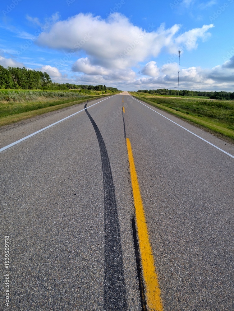 Fototapeta premium road to the sky. Wrong way tread