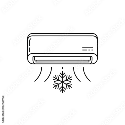 Air conditioner with snowflake isolated on white background