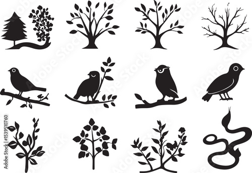 set of vector elements for design, vector, flower, design, illustration, floral, set, leaf, silhouette, nature, plant, pattern, decoration, black, art, icon, ornament, element, tree, symbol, tattoo, f