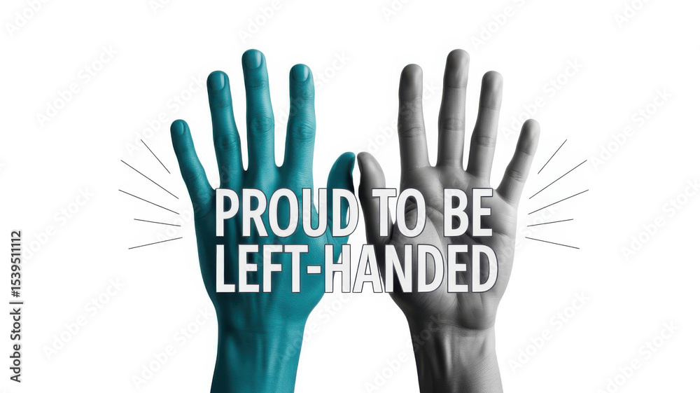 Fototapeta premium Left Handers Day isolated on transparent background, Generative ai.