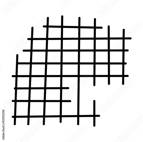 Hand Drawn Grid Shape Vector Illustration