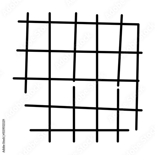 Hand Drawn Grid Shape Vector Illustration