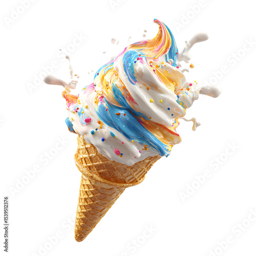 ice cream cone created with Generative AI