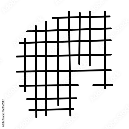 Hand Drawn Grid Shape Vector Illustration