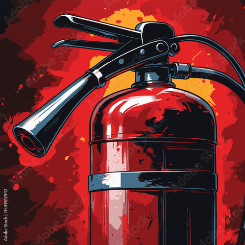 fire extinguisher vector art illustration
