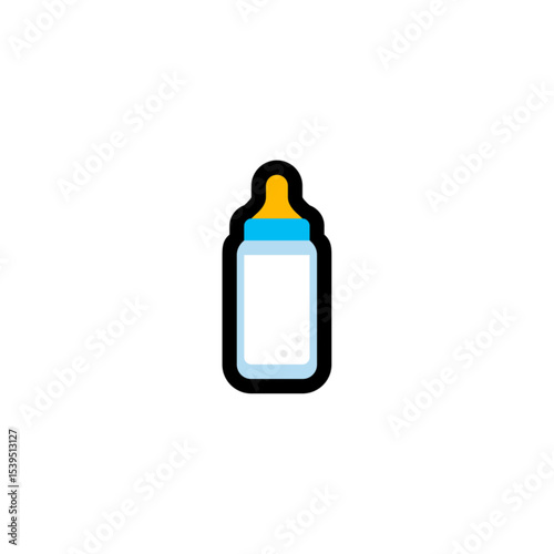 Baby Bottle Icon Simple, Colorful Design