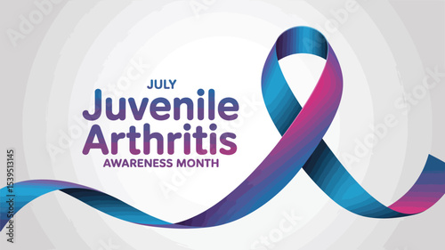 july juvenile arthritis awareness month ribbon – blue and pink gradient ribbon symbolizing support and awareness for juvenile arthritis