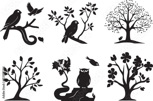 set of vector elements for design, vector, flower, design, illustration, floral, set, leaf, silhouette, nature, plant, pattern, decoration, black, art, icon, ornament, element, tree, symbol, tattoo, f
