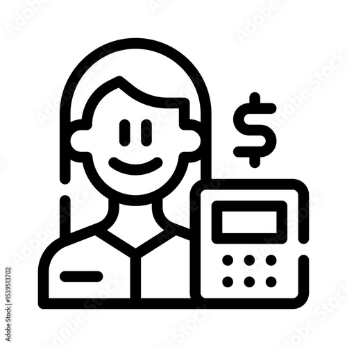 accountant line icon