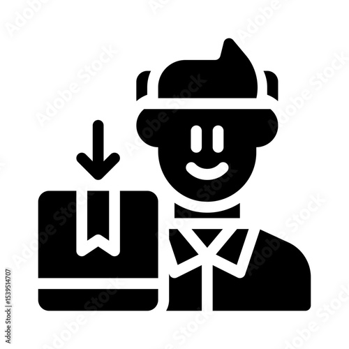 supply chain manager glyph icon