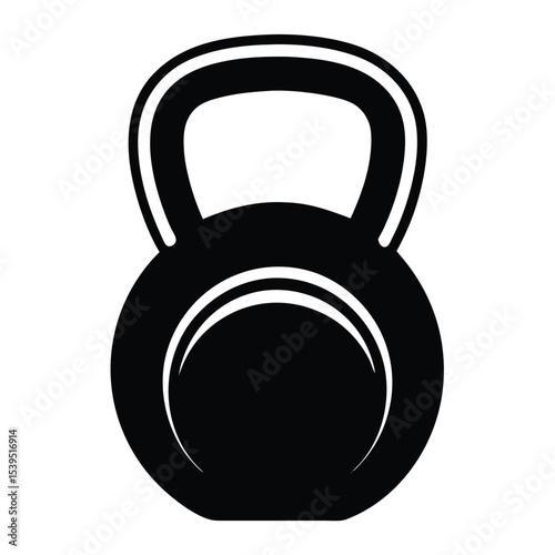 Black kettlebell isolated on white background
