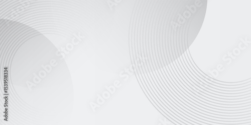 White geometric abstract background overlap layer on space with lines effect decoration. Graphic design element circles style concept for banner modern art good