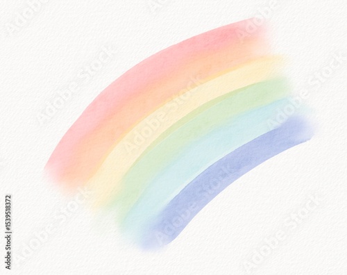 Light rainbow wash with pastel brush strokes, blending warmth, calm, and emotional softness in abstract form
