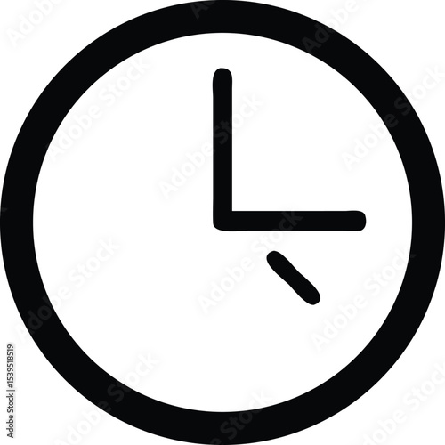 Simple Clock Icon Minimalist Timepiece Design for Websites and Apps