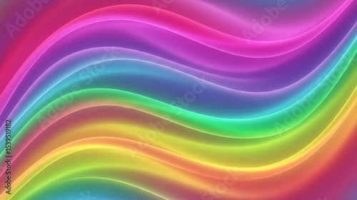 Vibrant Waves Of Rainbow Light Flow Gracefully Creating An Energizing And Dynamic Abstract Design