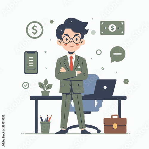 young businessman vector illustration