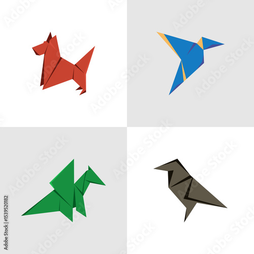 animal origami Vector Art  Icons  and Graphics