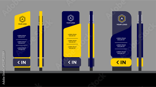 Exterior and interior signage template set corporate identity