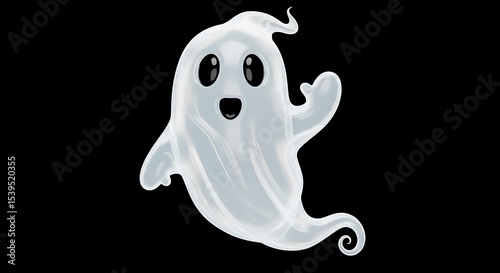 Adorable Ghost Illustration Spooky Cute Halloween Spirit, Whimsical Fantasy Character Design
