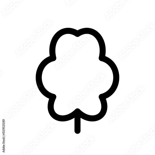 Tree Outline Icon for Nature & Environment