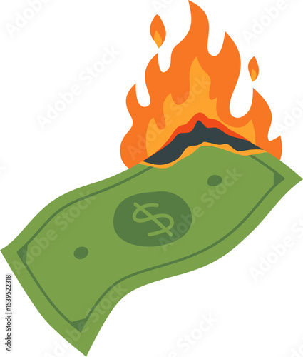 Burning Money Illustration