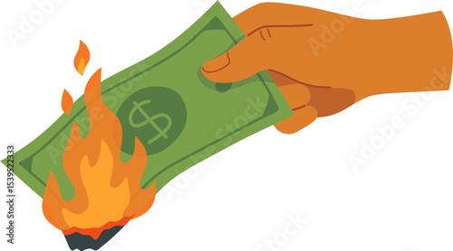 Burning Money Illustration