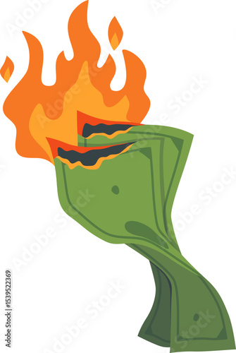 Burning Money Illustration