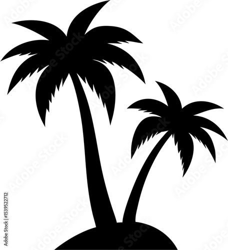 Palm Trees Silhouette Vector Graphic | Transparent Background