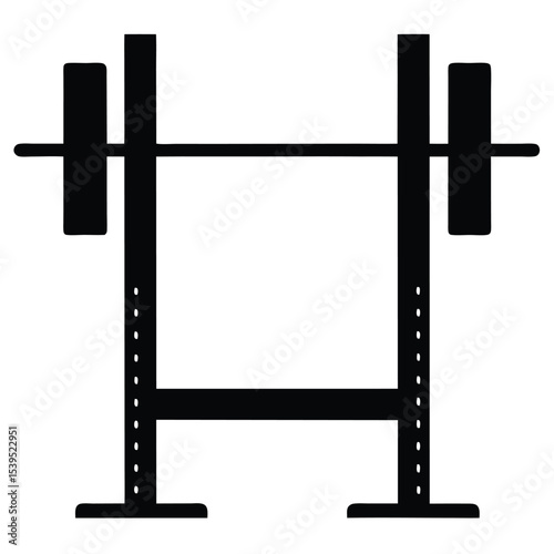 Barbell rack with weights isolated on white background