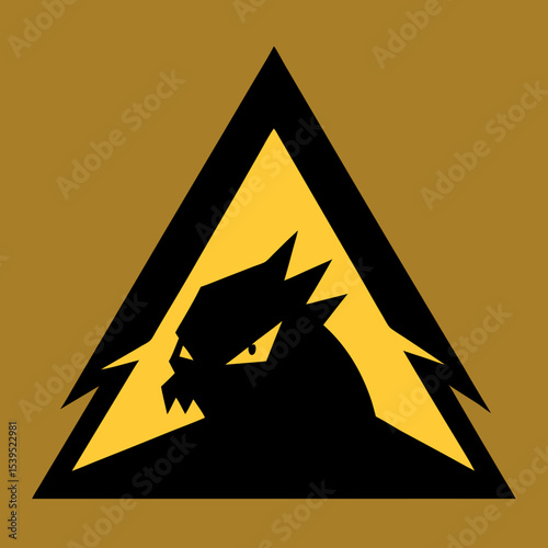 Warning sign beware of the black dragon