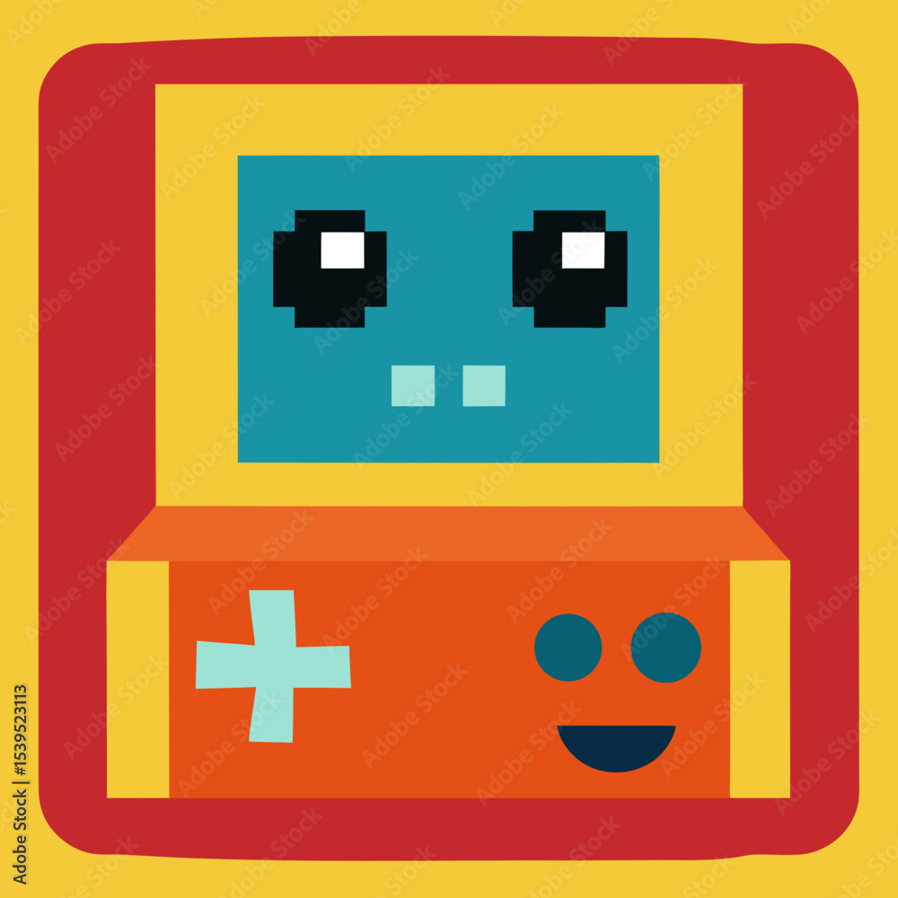 Obraz premium Retro pixel art game console design