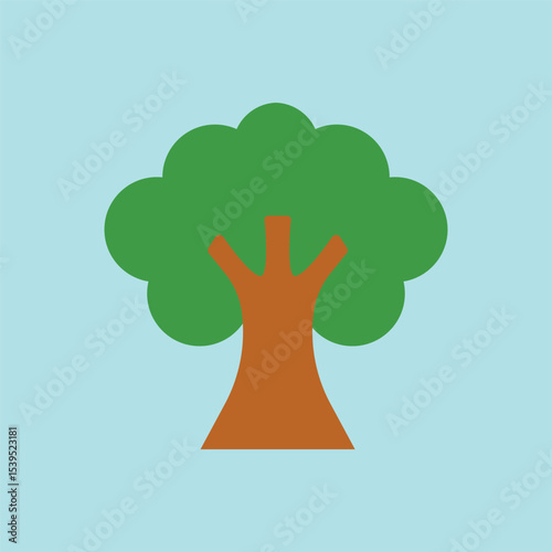 Vibrant colored tree icon, great for kids' nature learning apps or green websites.