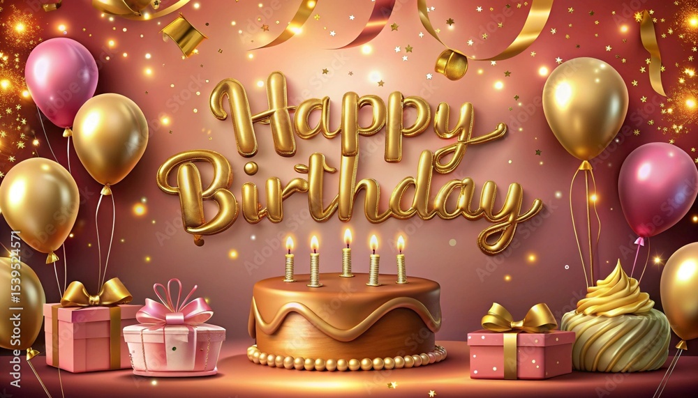 Naklejka premium happy birthday card with candles