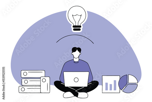 Digital marketing analyst working with laptop data analytics and business ideas