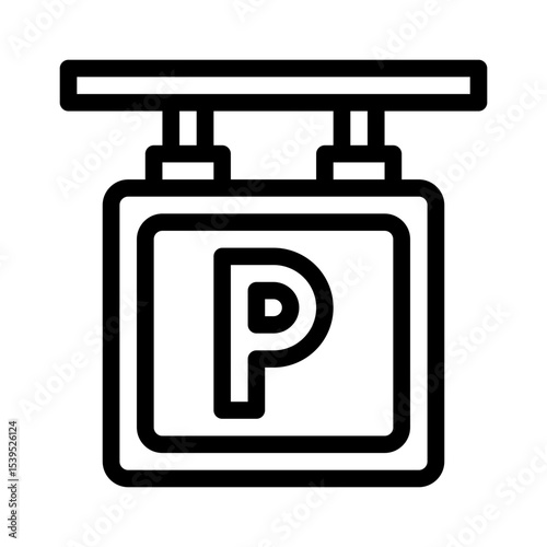 parking sign line icon
