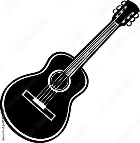 acoustic guitar isolated on white