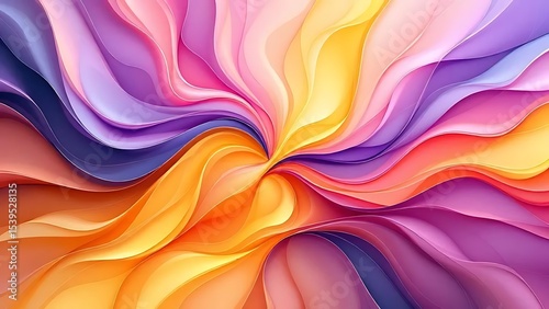 Abstract flowing gradients with glossy reflections and fractal edges, forming dynamic color harmonies as if dancing to music. Ideal for modern art, motion design, or digital backgrounds